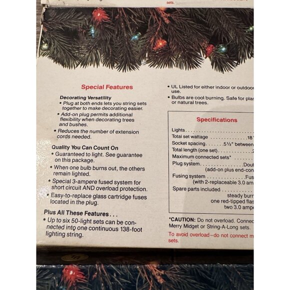 VTG NEW GE String A Long Christmas Lights 4 Sets Of 50 Light Miniature Green Red - Picture 7 of 10